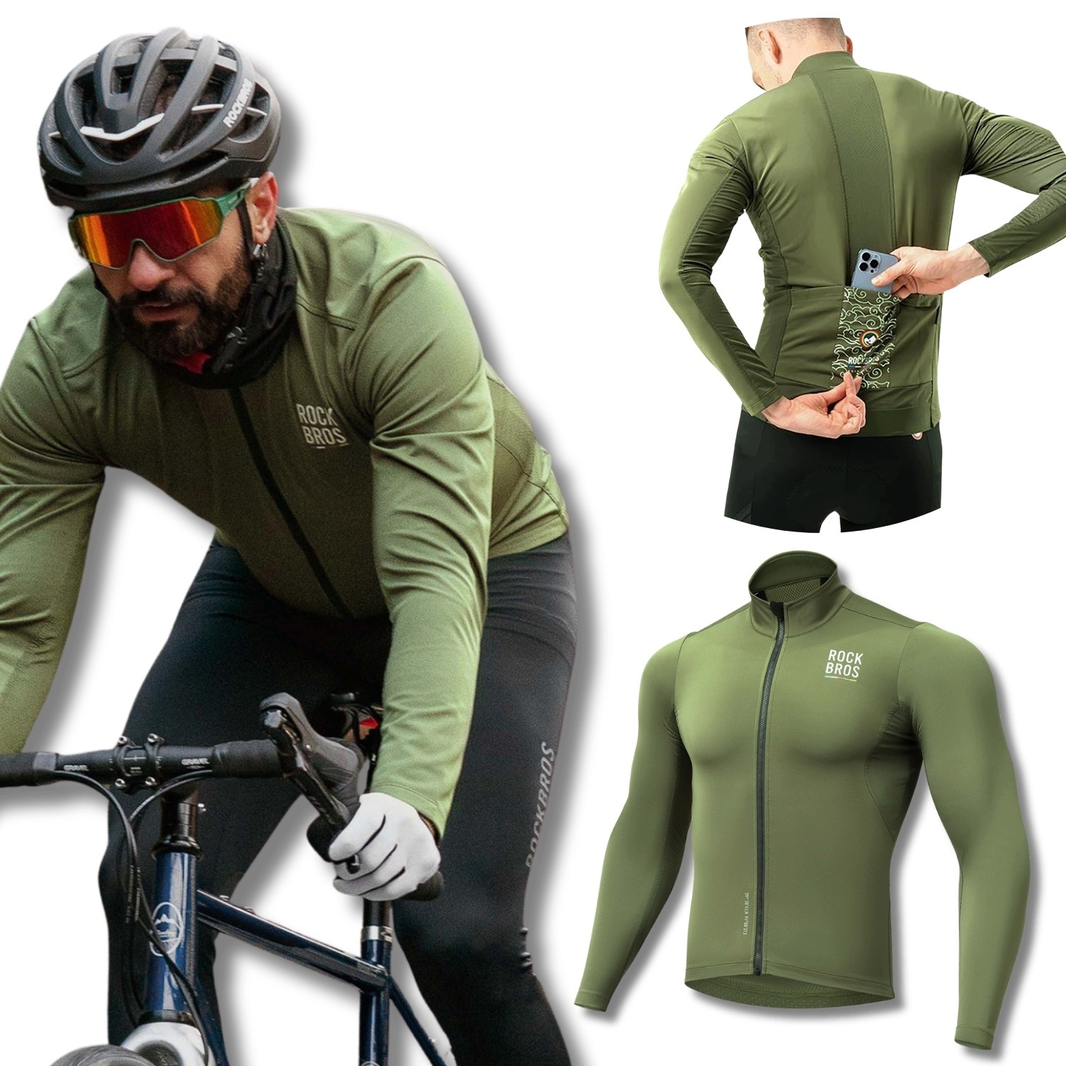 Bluza Rowerowa Męska Na Rower Sportowa Ocieplana Wiatroodporna M Rockbros