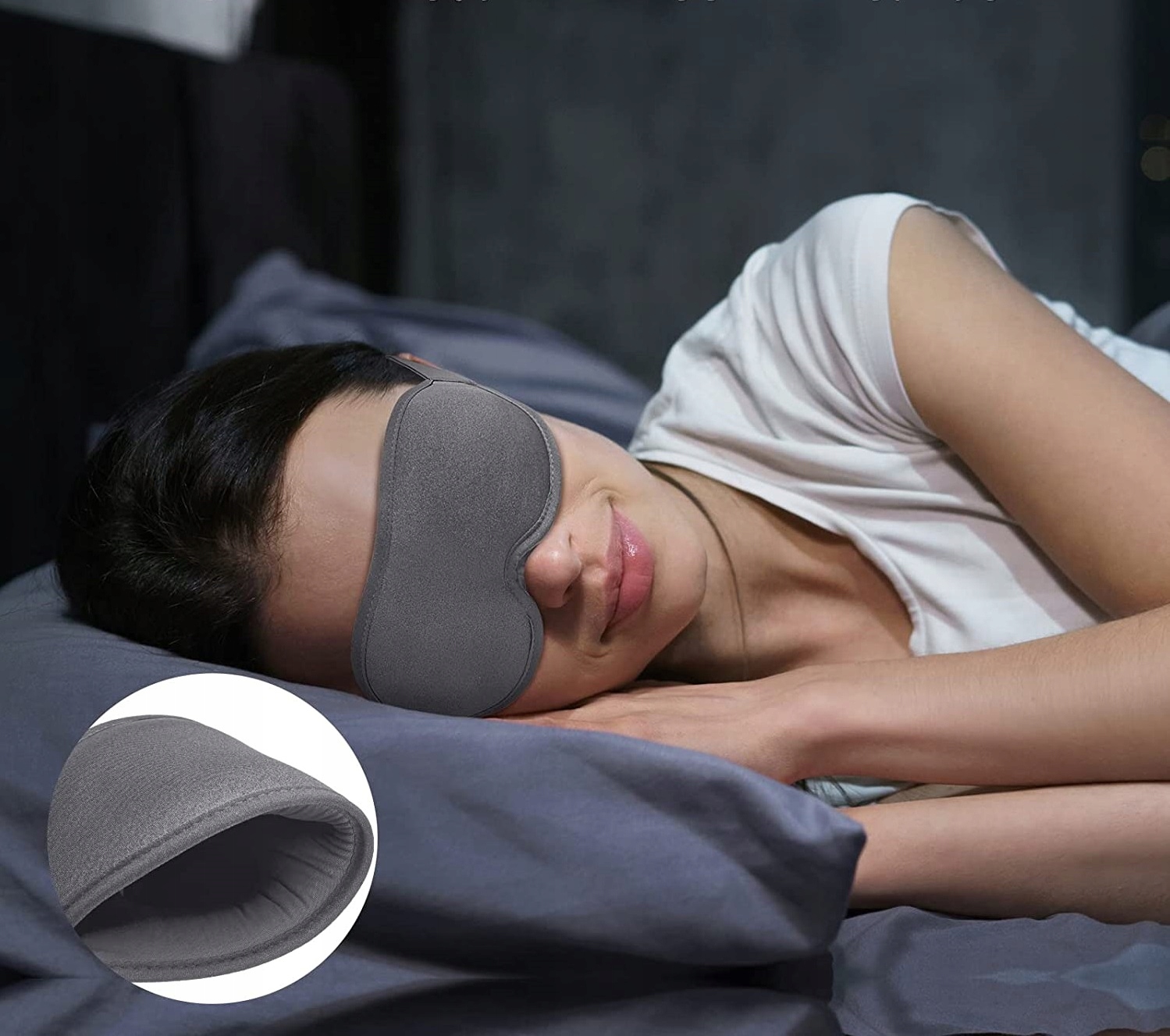 Maska do spania na oczy z pianki memory unisex pomarańczowa PRO Trilancer Kolor pomarańczowy