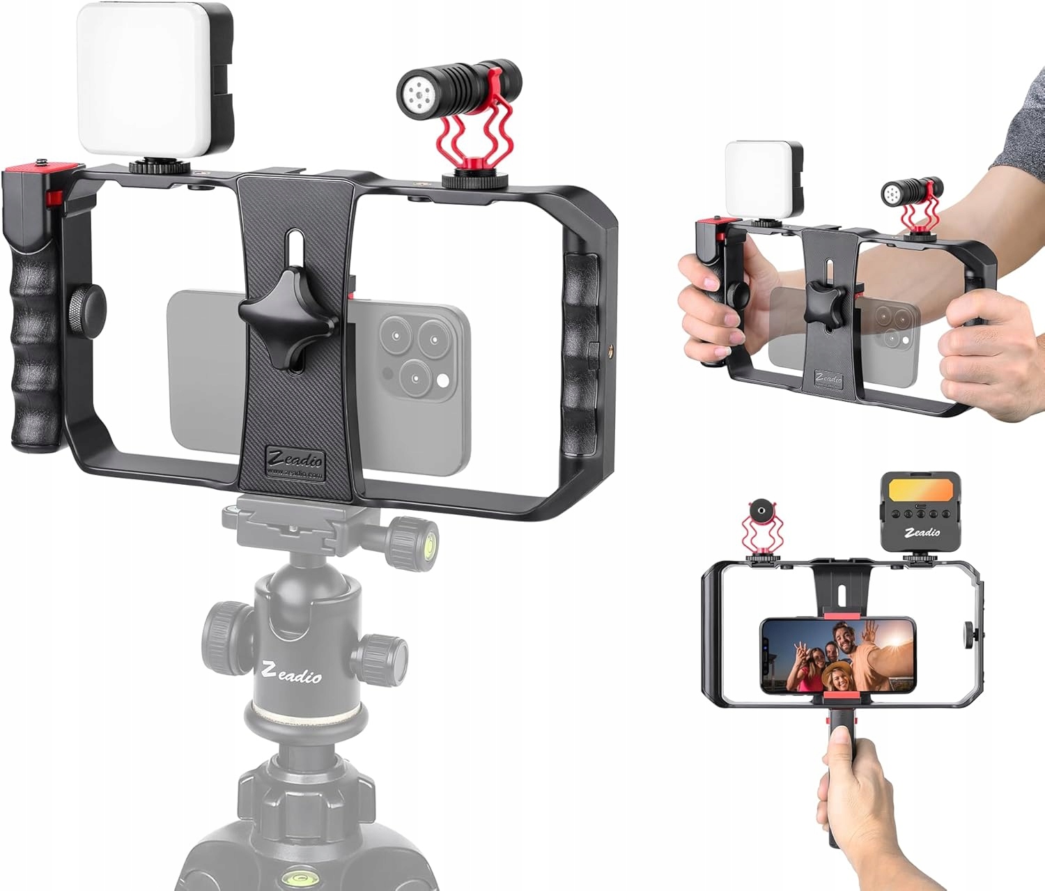 Sada Zeadio All-in-One Pro pro videohovory na chytré telefony, nastavitelný držák