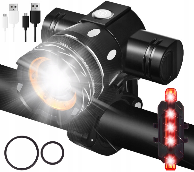 

Lampka Latarka Led Usb Rowerowa 1500LM XML-T6 Cree