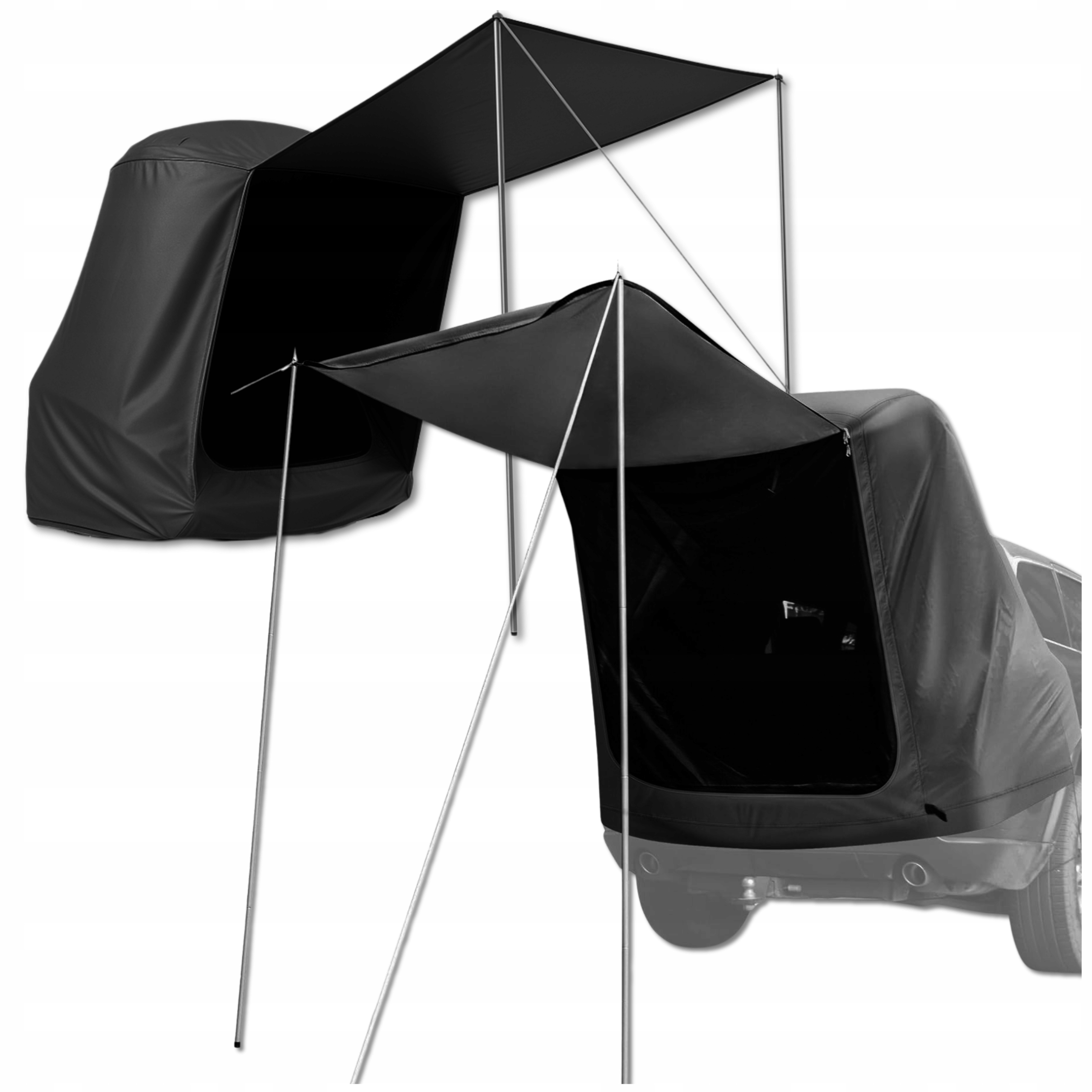 Automobilový stan Vodotesný 2-miestny Čierny Turistický