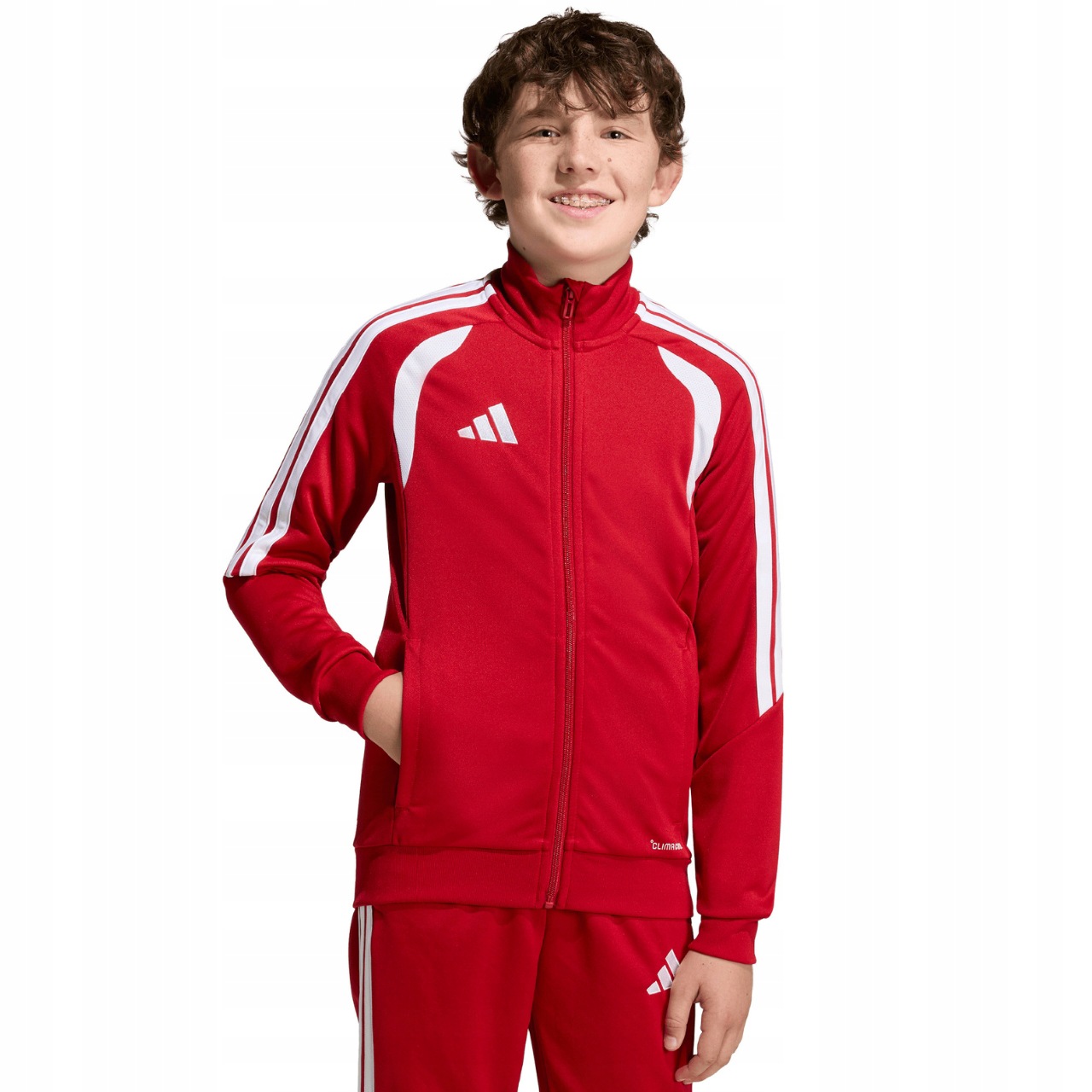 Bluza Dziecięca adidas Tiro 26 Rozpinana Stójka League Na Wf Czerwona 152