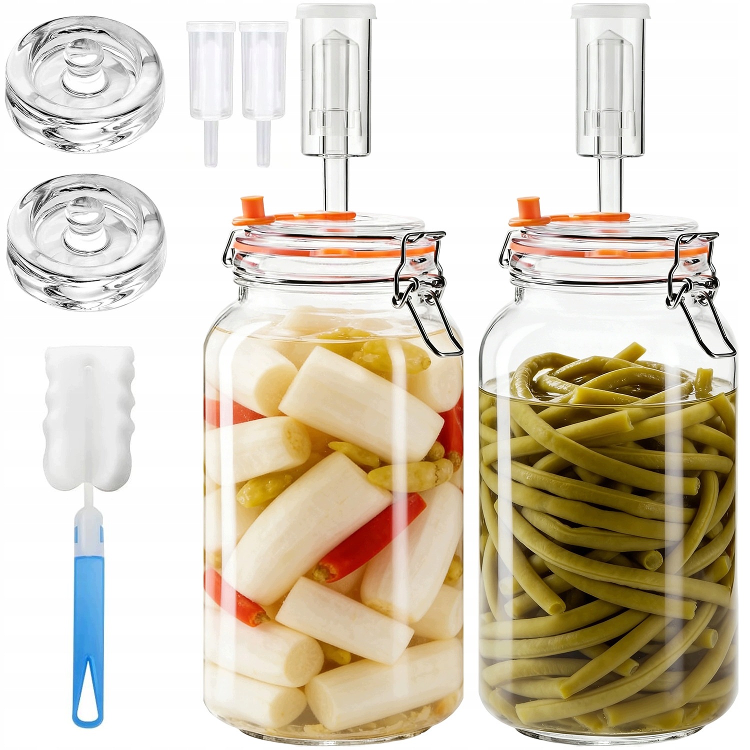 Velká Zavařovací Sklenice Na Zavařeniny Okurky Siláže 2000 ML Pro Přípravu Kimchi
