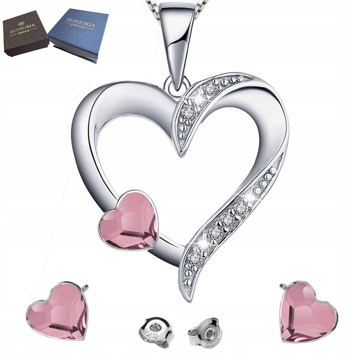 Sada stříbrných šperků 925 s zirkony Srdce jako Dárek pro manželku