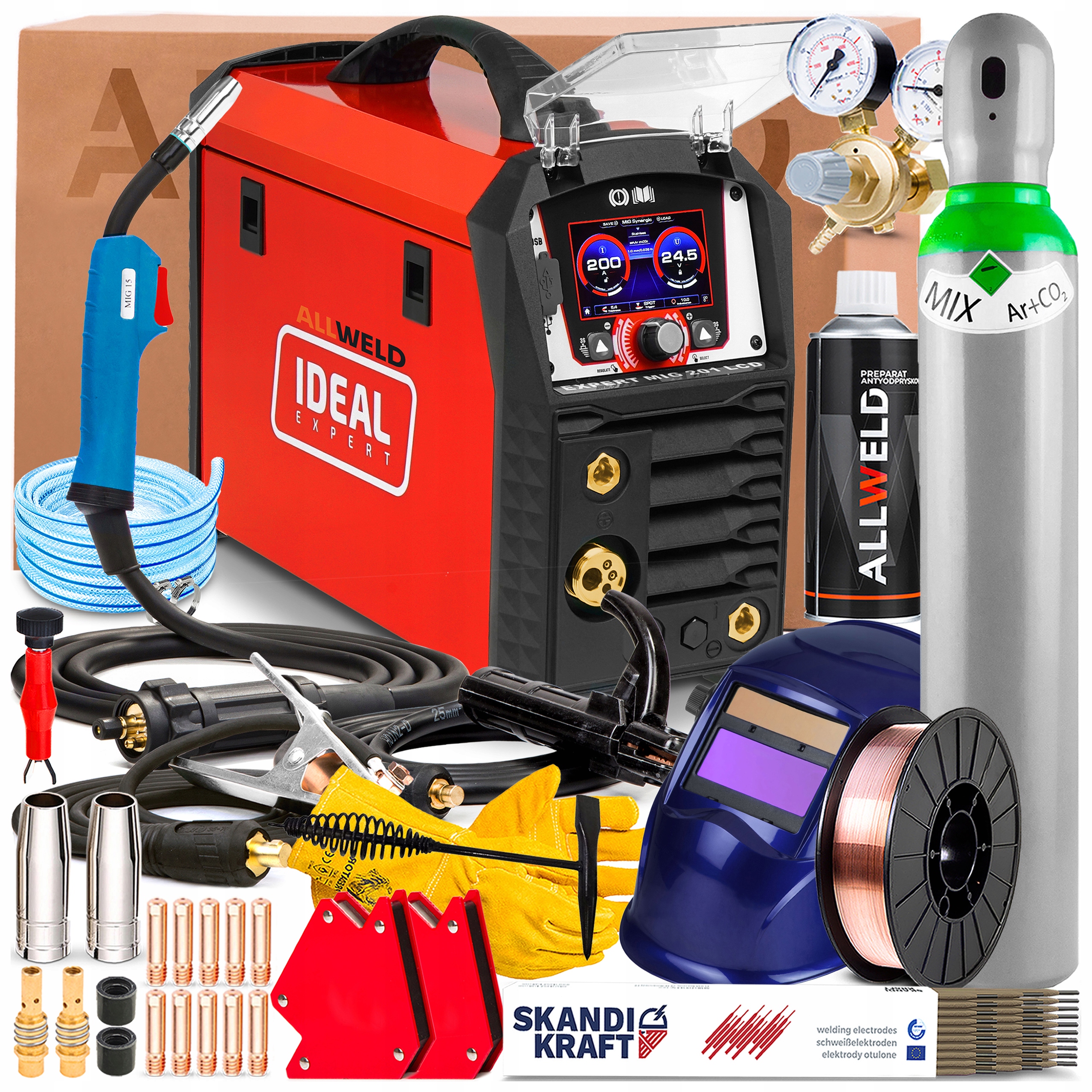 Invertorová Svářečka Ideal Expert Mig 201 LCD 230V 200A Synergie Mma Tig