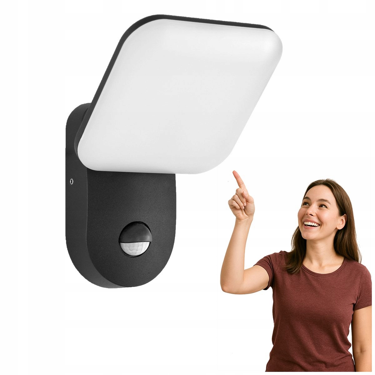 Venkovní Led nástěnné svítidlo 12W s senzorem Nammi 4K D-sensor OWL-6206-S-4K Ita