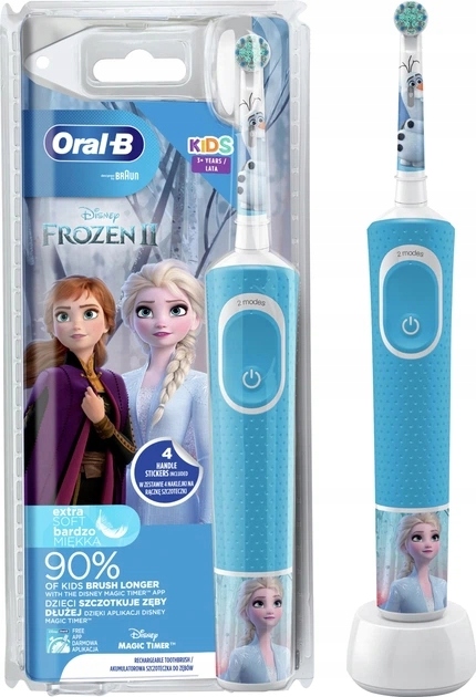 Braun Oral-B szczoteczka akumulatorowa dla dziec Disney Frozen II Naklejki