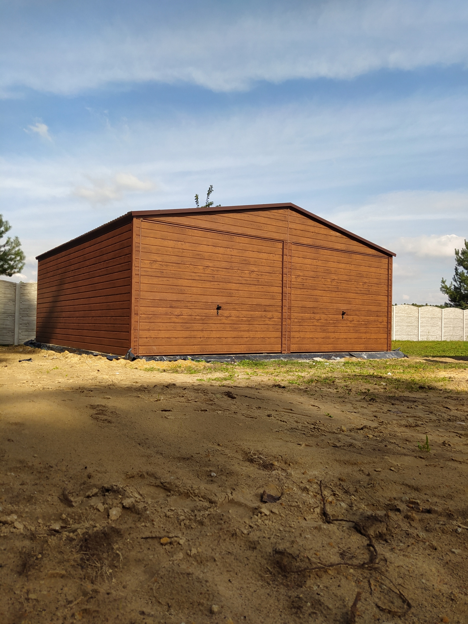 garaż 6x6 orzech dwuspad Szerokość 6 m