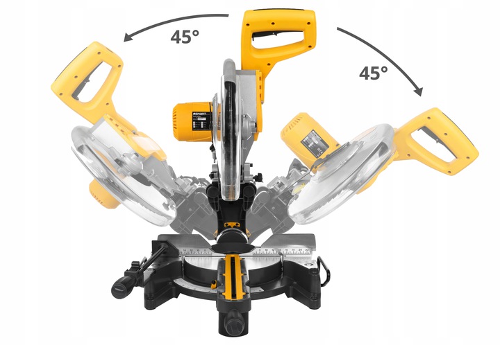 PIŁA UKOŚNICA Z POSUWEM 305MM 2000W + STÓŁ ROBOCZY Prędkość obrotowa 4500 rpm