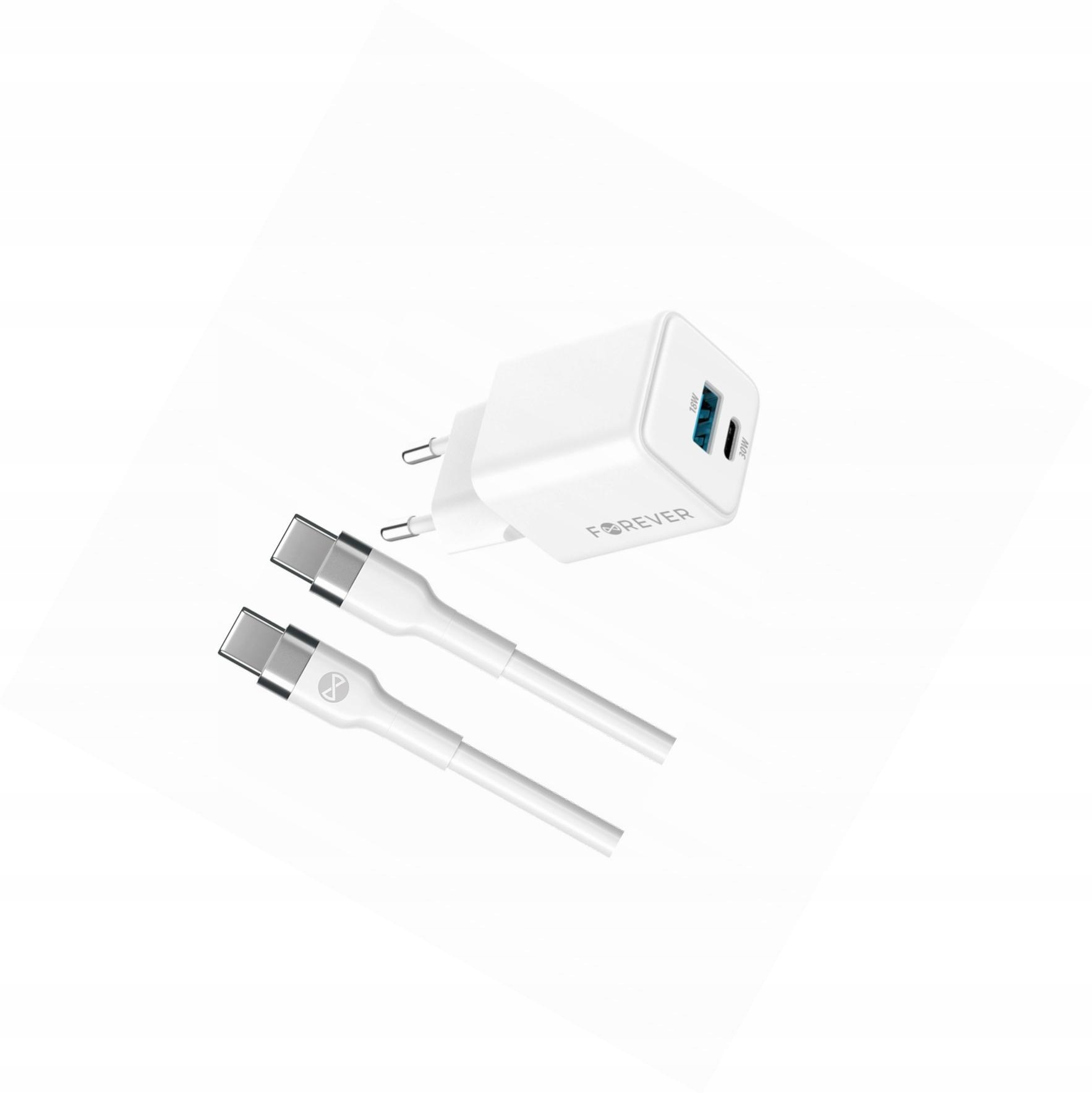 Szybka ładowarka GaN 30W 2 wejścia Usb i Usb-c z kablem do Lg K61