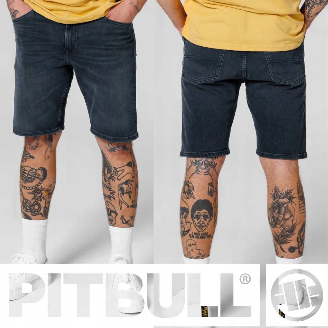 Pitbull West Coast Džínové Šortky Highlander Dark Wash Velikost 30