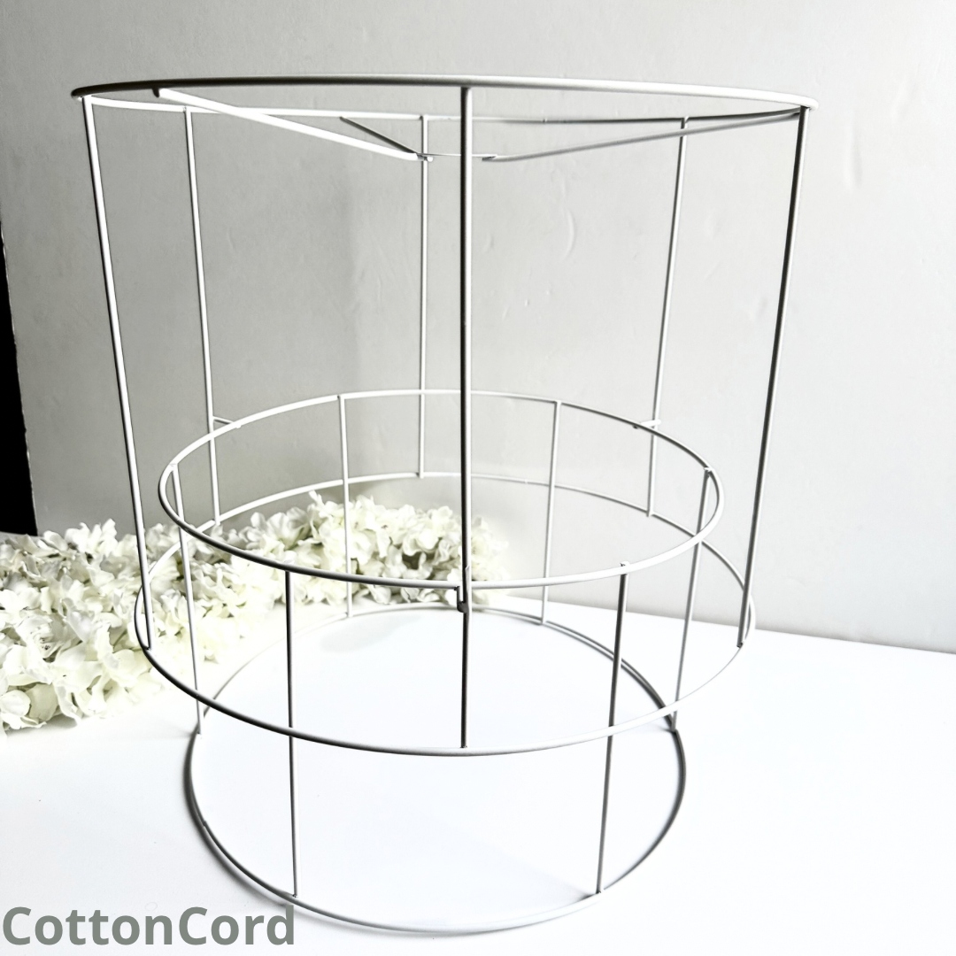 Dvojitý kombinovaný rám na lampu, tienidlo 40 cm, Biela, výška 42 cm