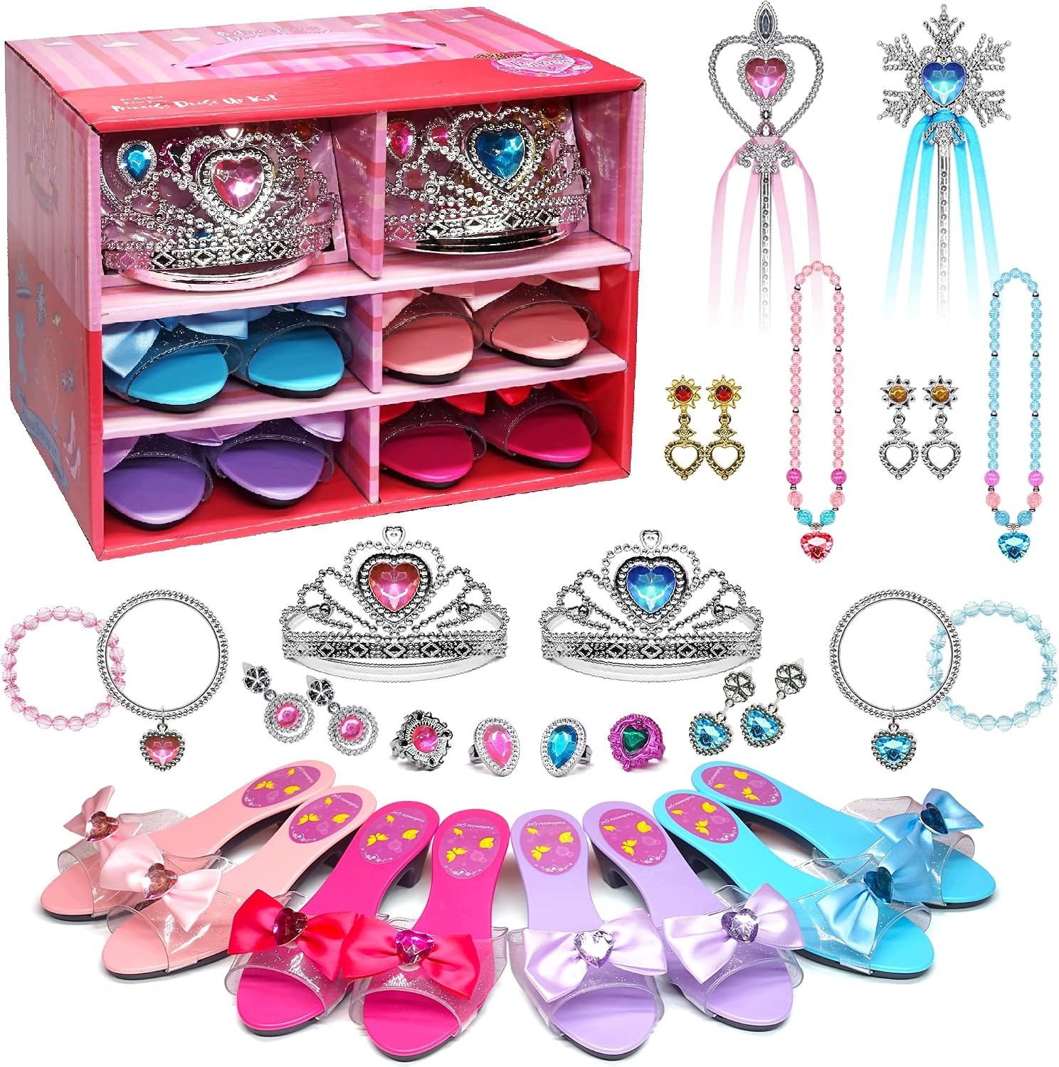 Buty do przebierania dla dziewczynek Princess Dress Up różowe z akcesoriami