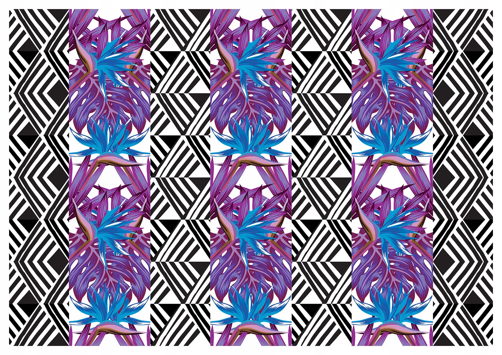 Fototapeta Květiny a Romby vinyl 460x300 Elegantní a moderní vzory lepidlo