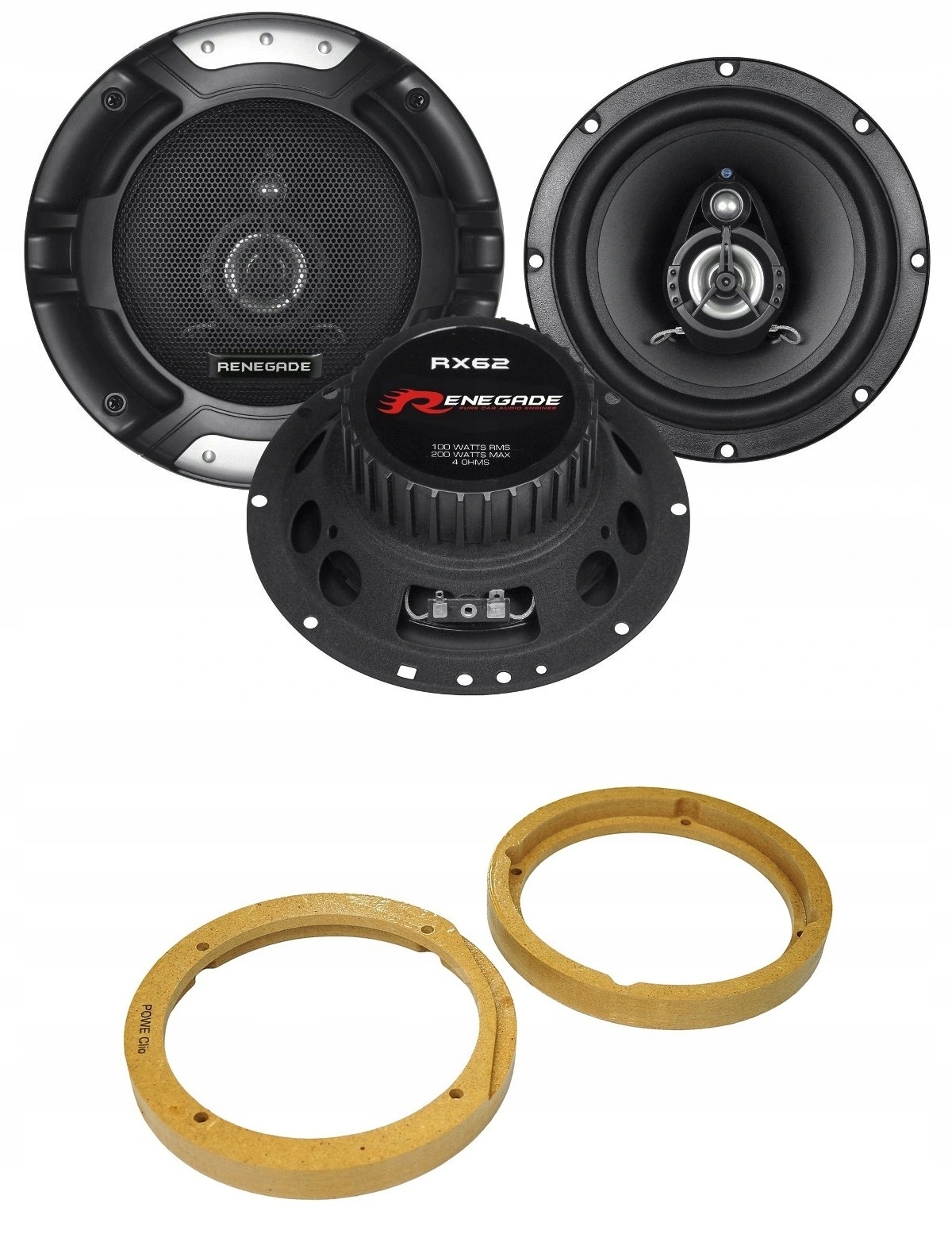 Automobilové reproduktory 165 mm Renegade RX62 Renault Clio 2 3 Predné Zadné Vzdialenosť