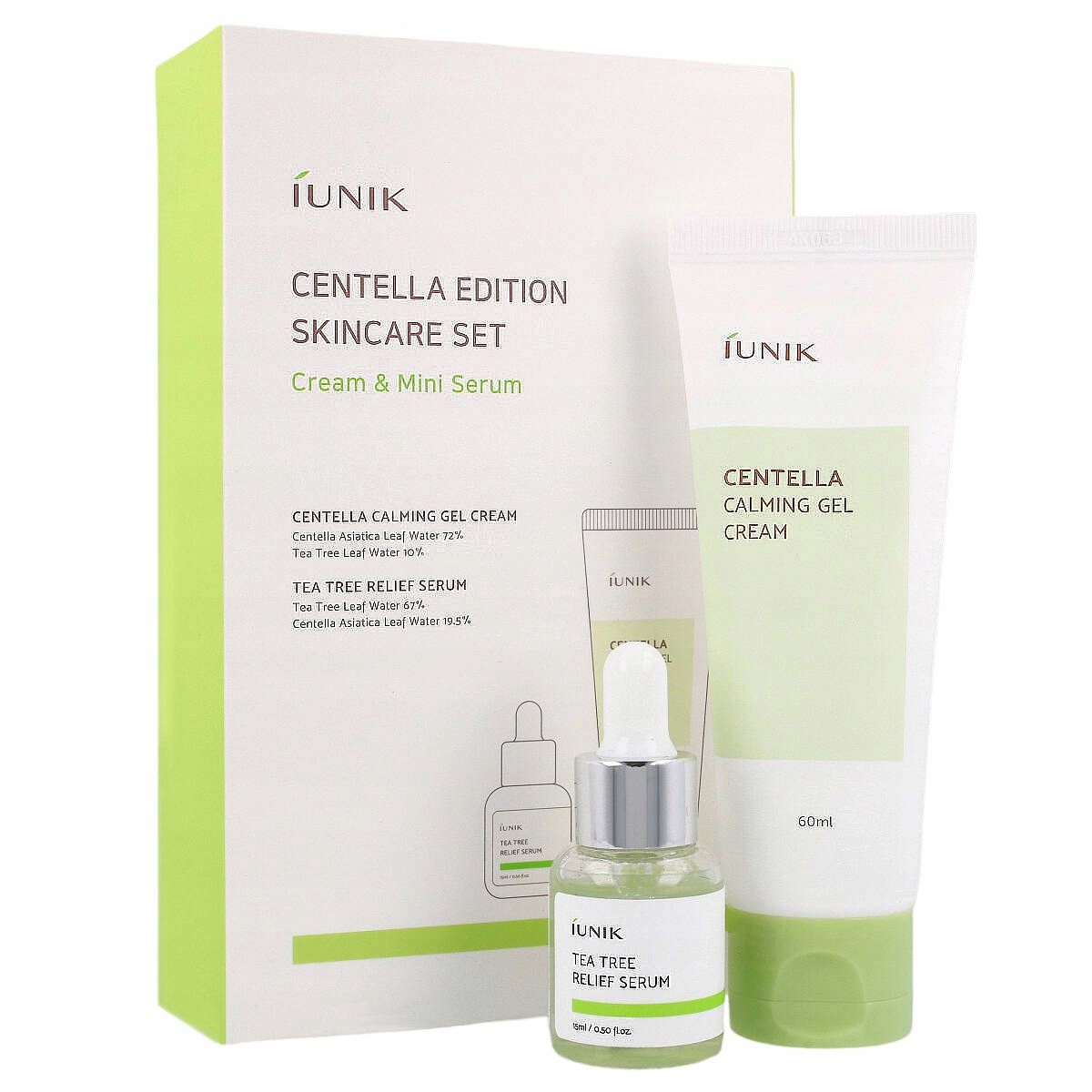 Iunik Set Centella Edition (Centella Gel krém 60 ml Tea Tree Sérum 15 ml