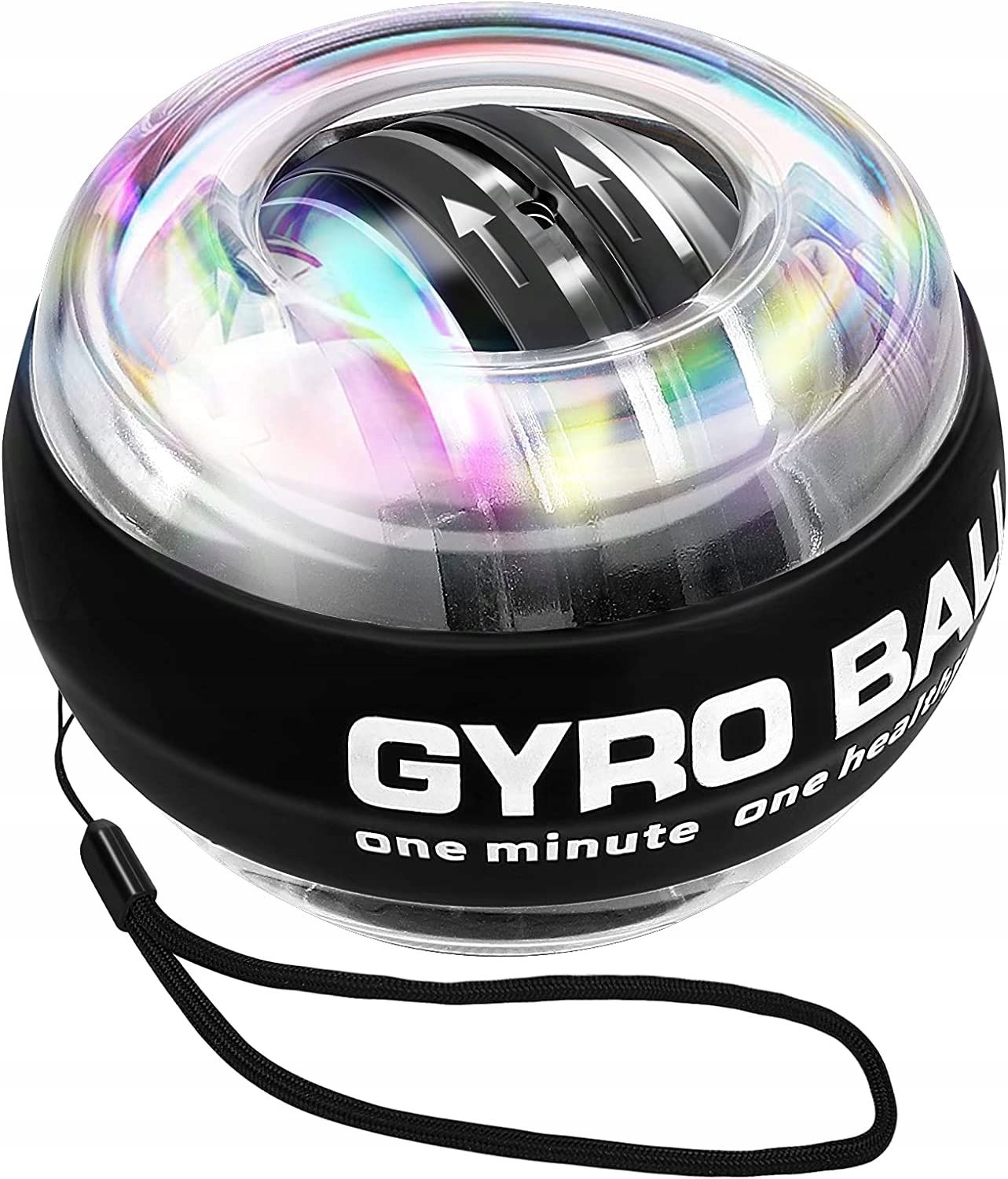 

Led Gyro Power Ball Fitness Piłka Na Rękę, Czarna