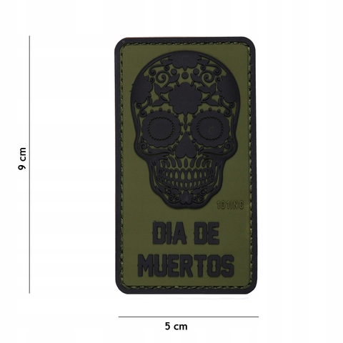101 Inc. Naszywka 3D Dia de Muertos Zielona Od