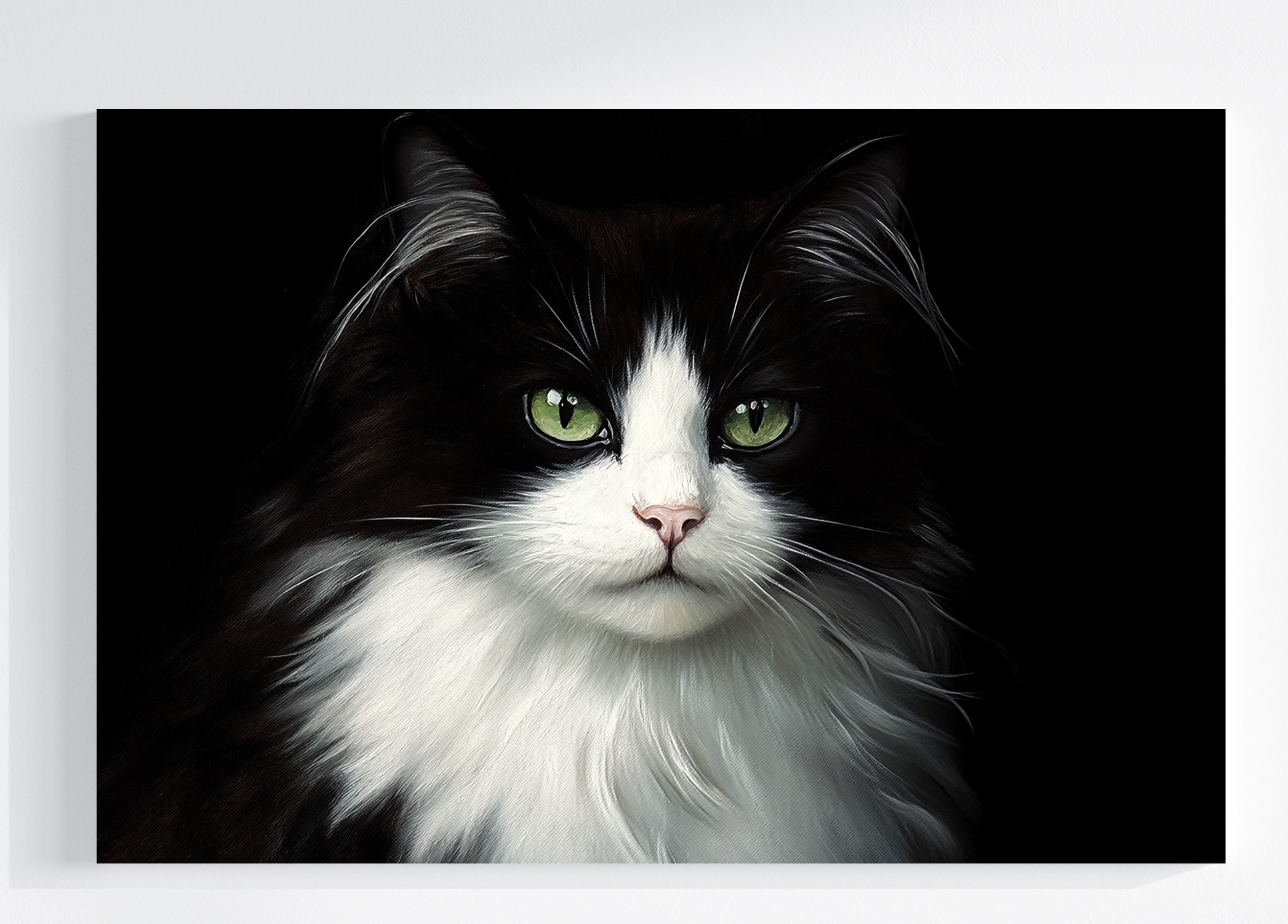 Obraz Na Plátně Canvas Portrét Zvíře Kočka Černá Bílá 120x80