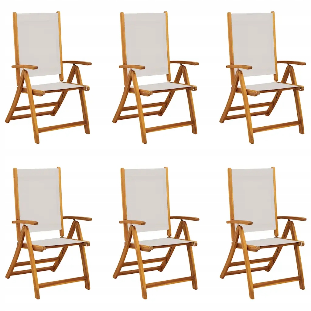 Skládací zahradní židle z akáciového dřeva a textilie Textilene, 57x72x