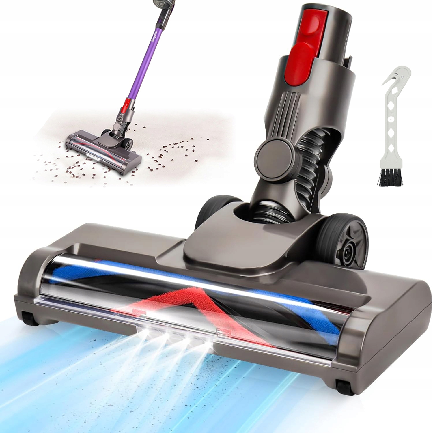 Nástavec Mopovací Kartáč Pro Vysavač V7 V8 V10 V11 V15 Se 4 Led Diodami