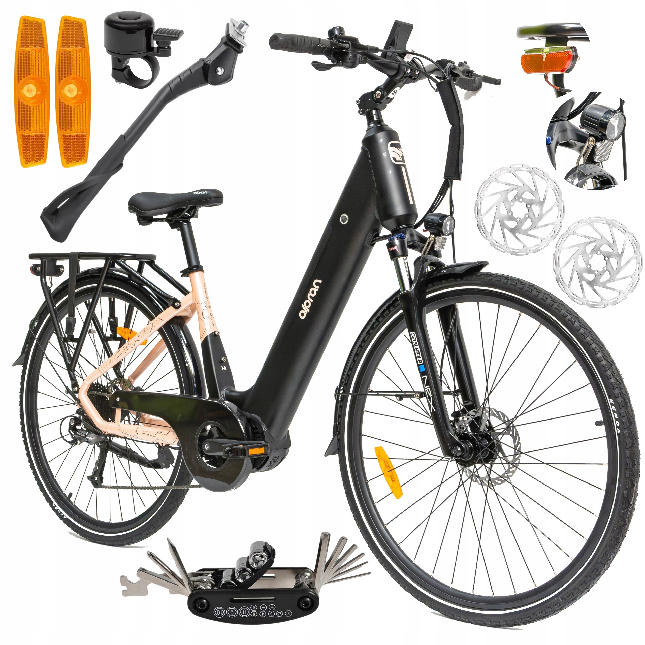 Rower Elektryczny Damski Miejski Koła 28" Alu 250 W 95 Nm LCD 720 Wh Amory