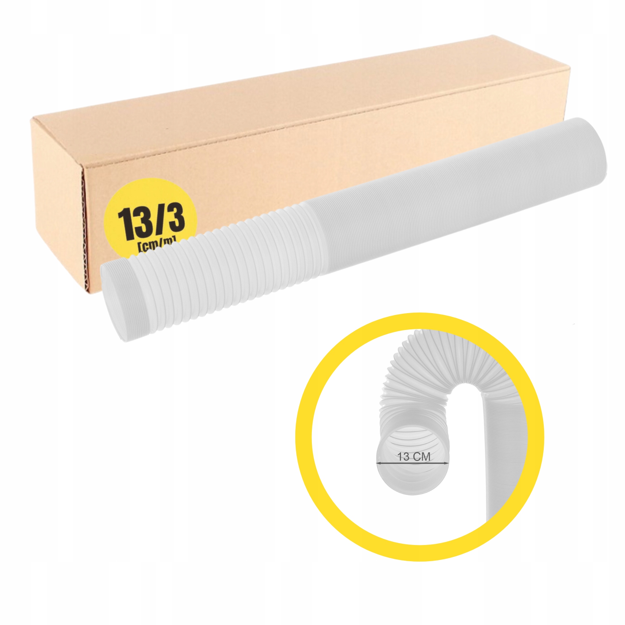 Trubka Pro Přenosnou Klimatizaci hadice klimatizace zesílená Bílá 13 cm 3 m