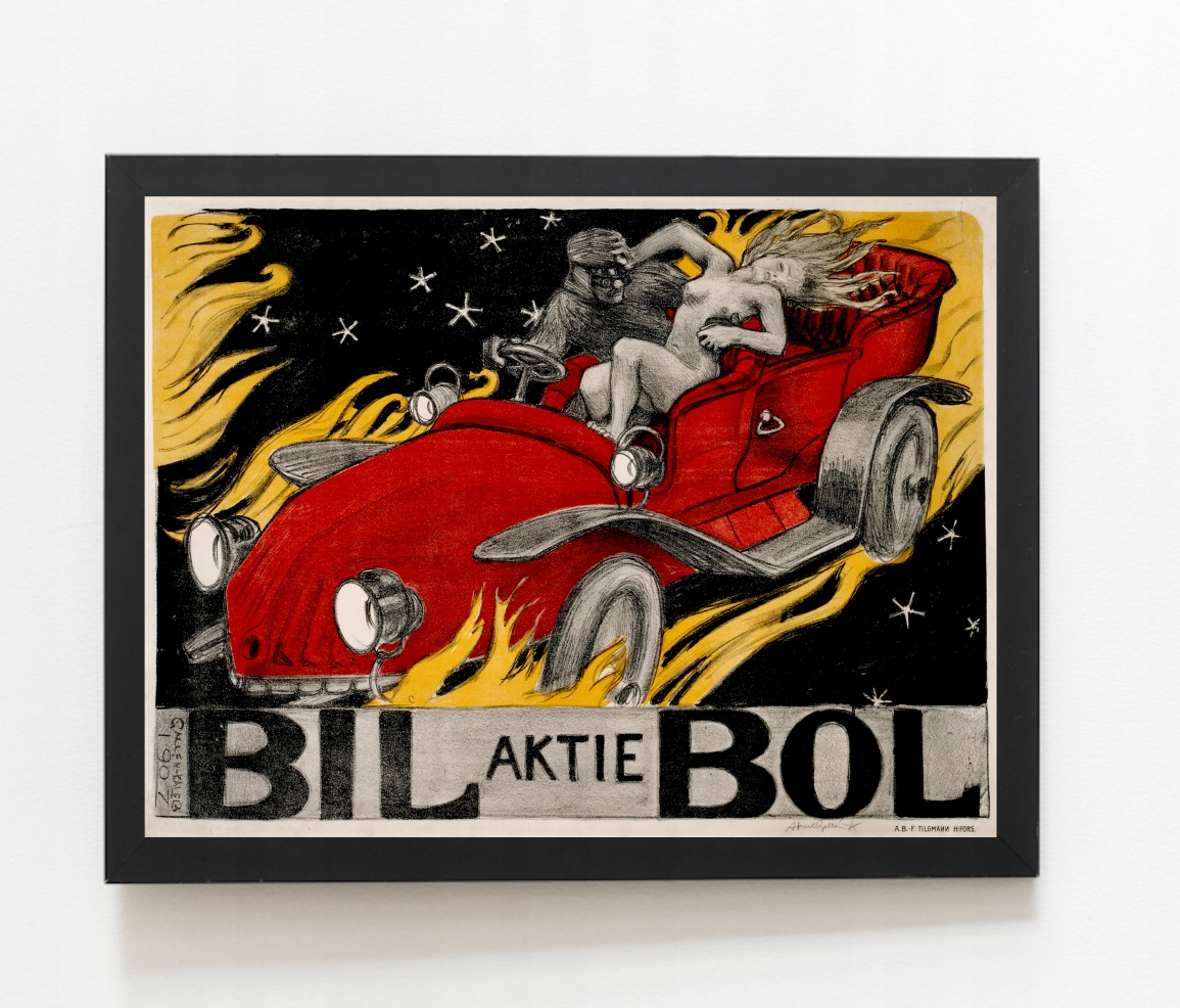 Starý Plakát Automobil 1907r.100x70cm