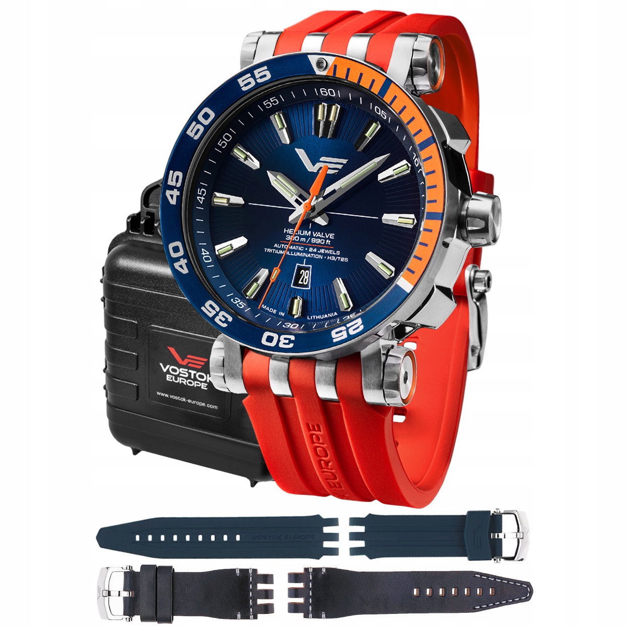 Pánské Hodinky Vostok Europe NH35A-575A715SR s červeným řemínkem