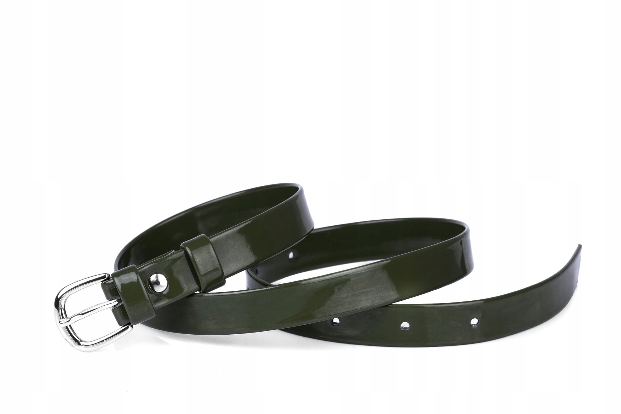 

Pasek damski klasyczny khaki lakier 2 cm