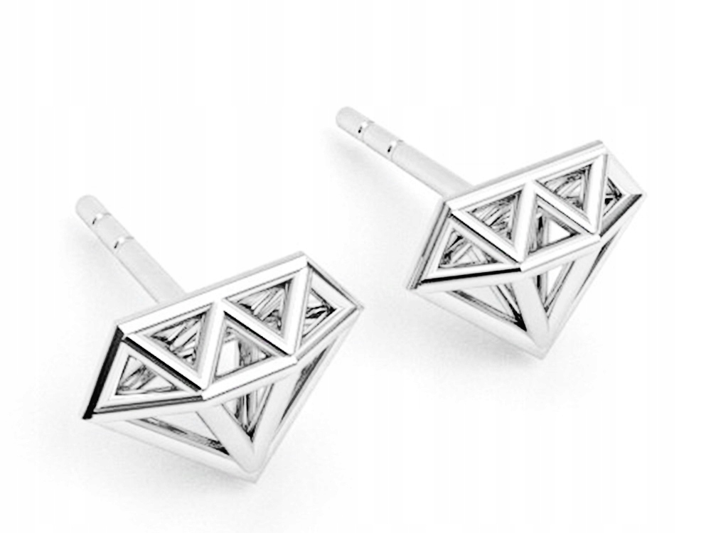 

Srebrne Diamenty Kolczyki Brylanty Diament Srebro