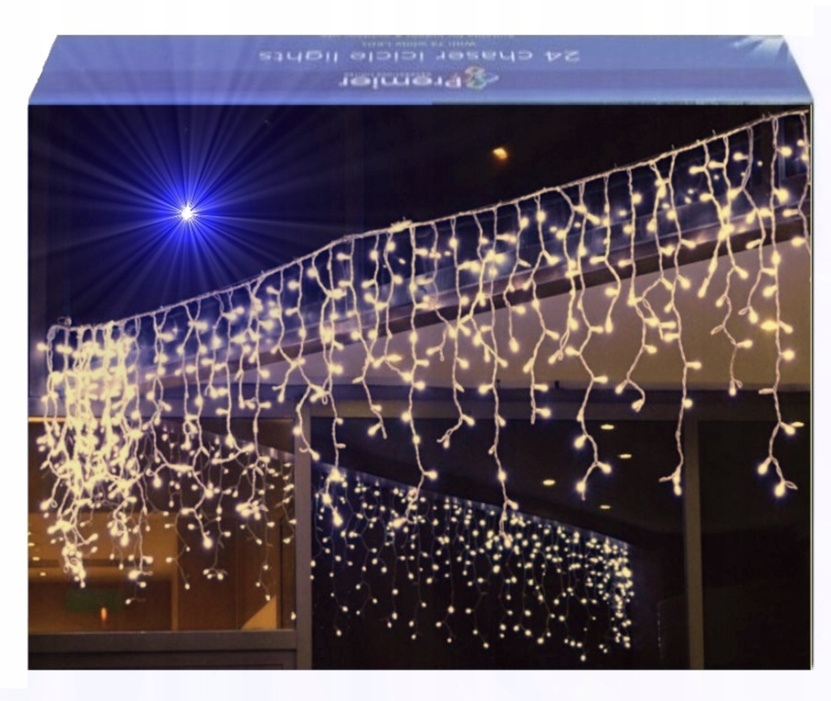 Sople 500 Led Záclona Venkovní Osvětlení IP44 Bílá Teplá Studený Flash 24 M