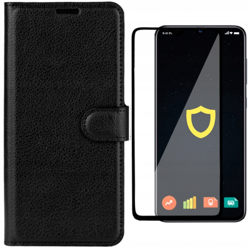 

Etui Szkło case skóra Litchi do Galaxy A70