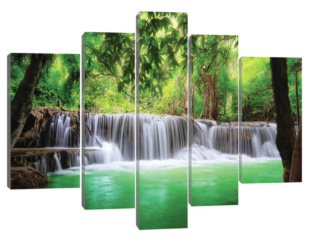 Obraz 170x100 Vodopád tropický les príroda sviežosť pokoj zelená voda