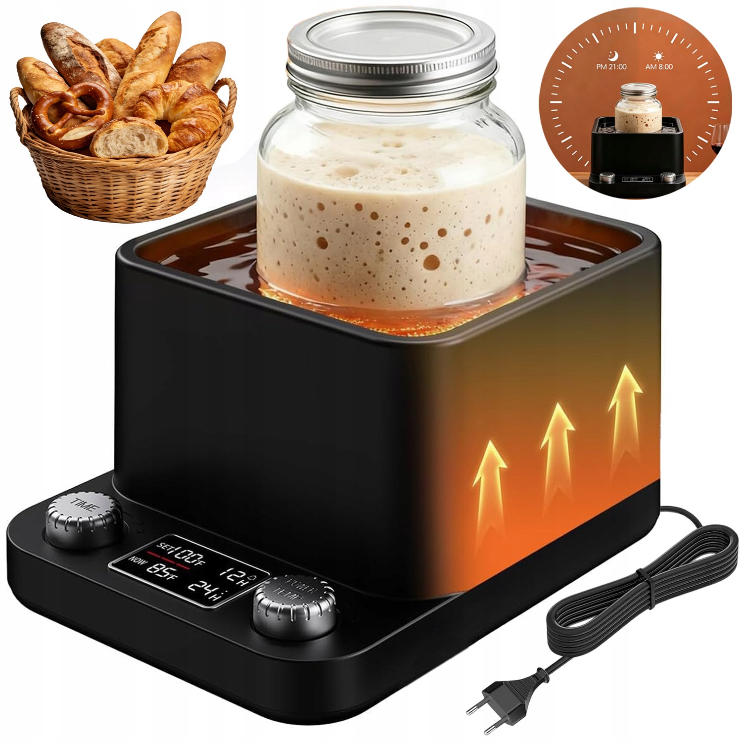 Ohřívač Fermentoru S Regulací Teploty Pro Jogurt, Černý Kombuchy