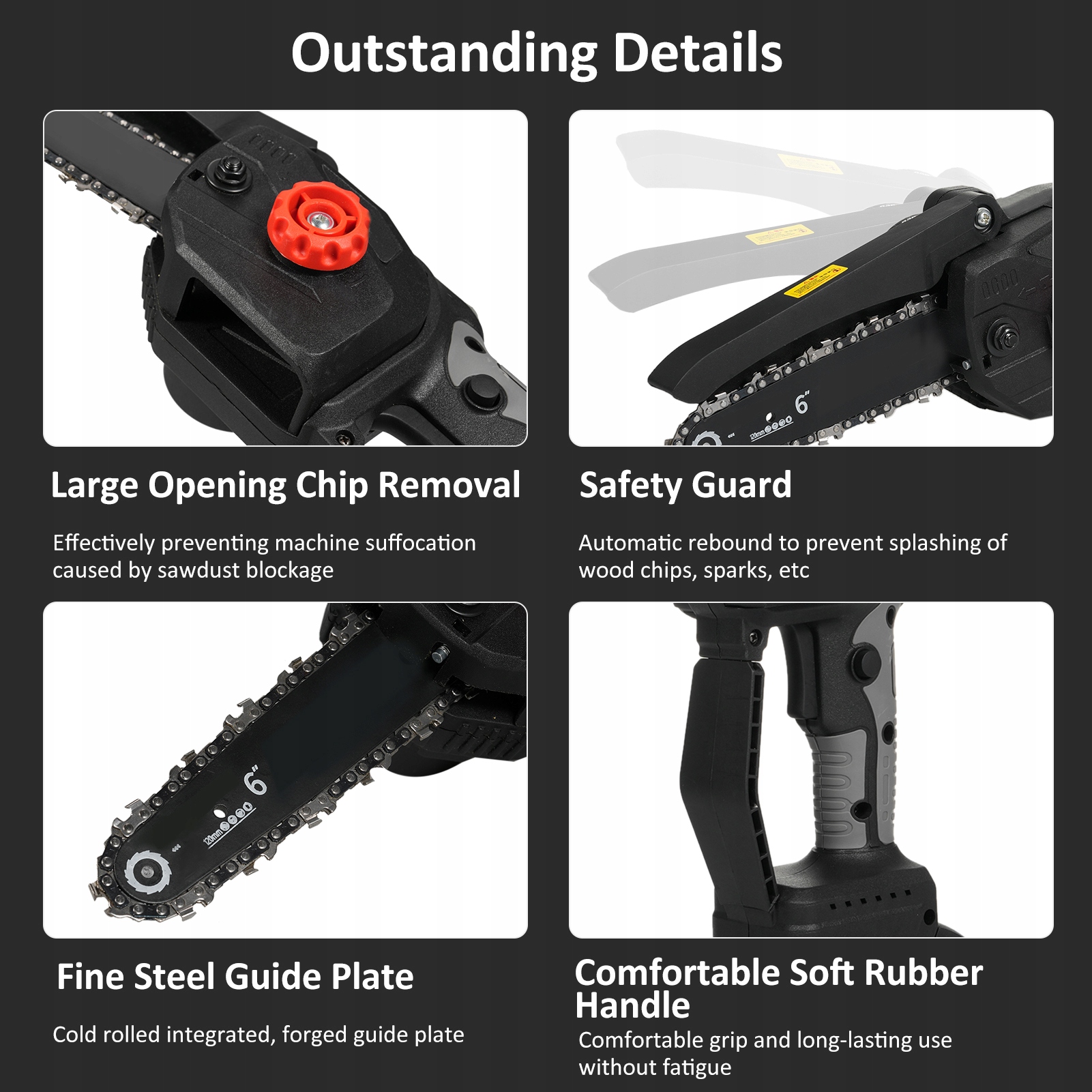 Przenośna piła łańcuchowa akumulatorowa Maksymalna moc 1500 W