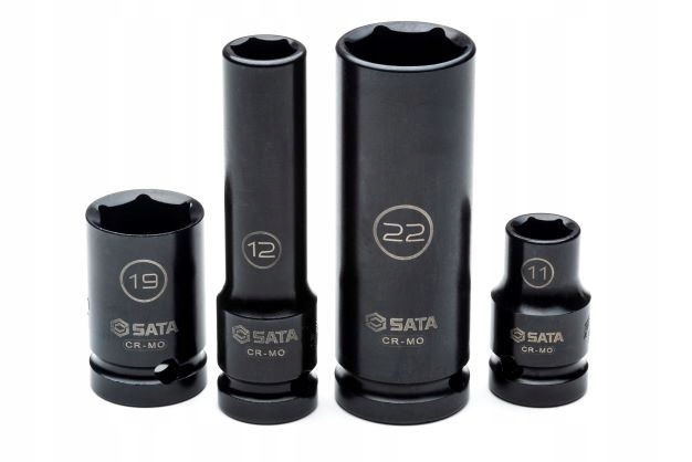 ZESTAW 26 NASADEK UDAROWYCH CIENKOŚCIENNYCH STD.+DŁUGICH 1/2" METRYCZNYCH Marka SATA