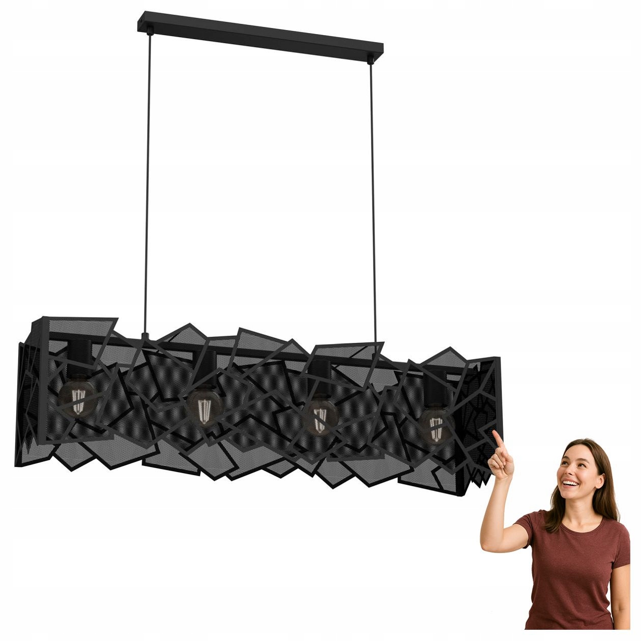 Závesná lampa nad stôl vyrobená z kovovej sieťoviny Camo 551 Luminex