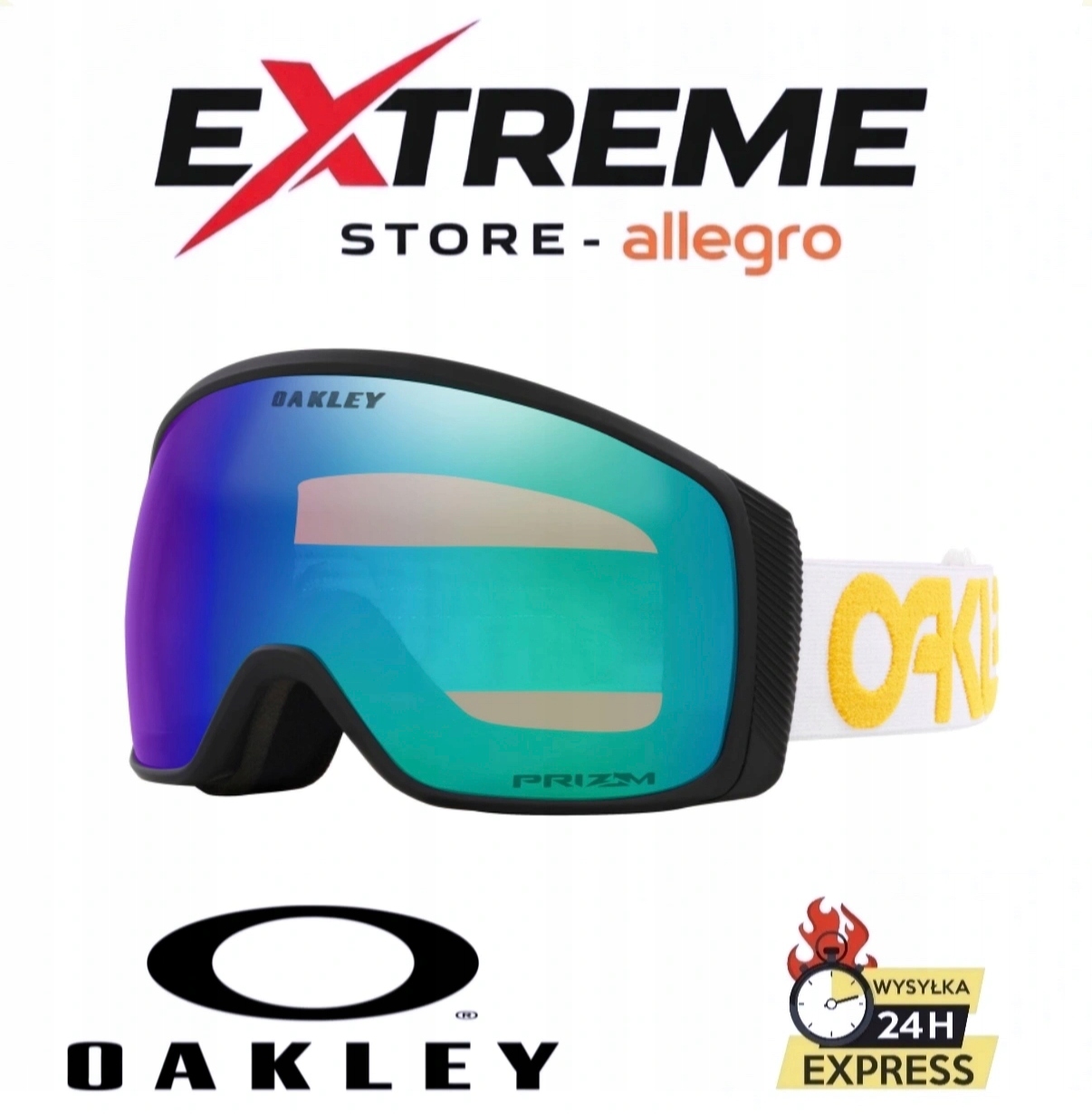 Gogle snow Oakley Flight Tracker M B1B White (prizm Argon Iridium 13%) S3