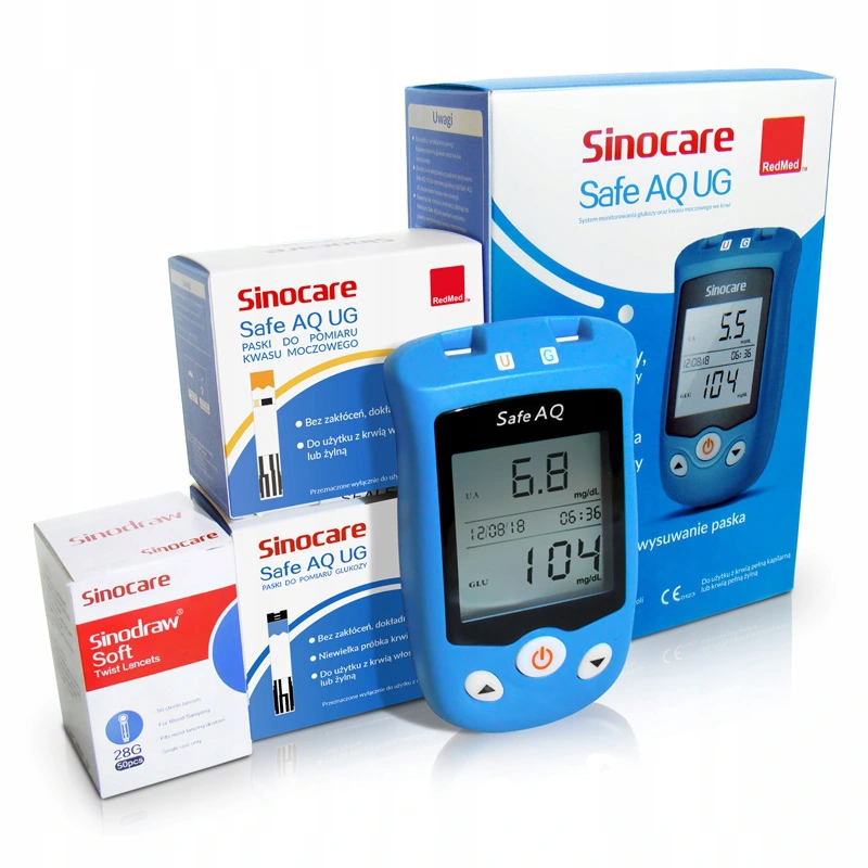 

Glukometr Sinocare kwas moczowy zestaw +Gratis