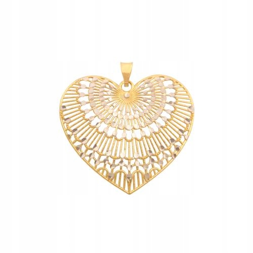 Dámský Přívěsek Zlatý 585 ažurové srdíčko žluté bílé zlato pro ni