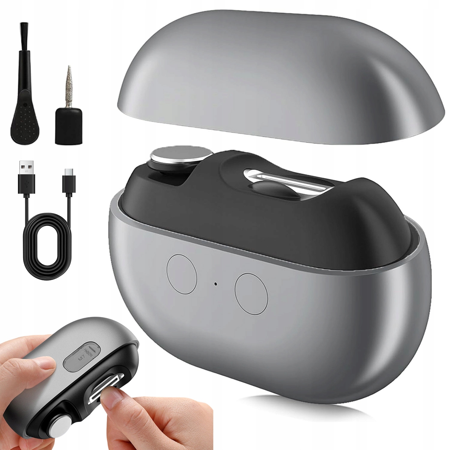 Automatické Elektrické Kleštičky/pilník Na Nehty 3V1 Přenosný Usb