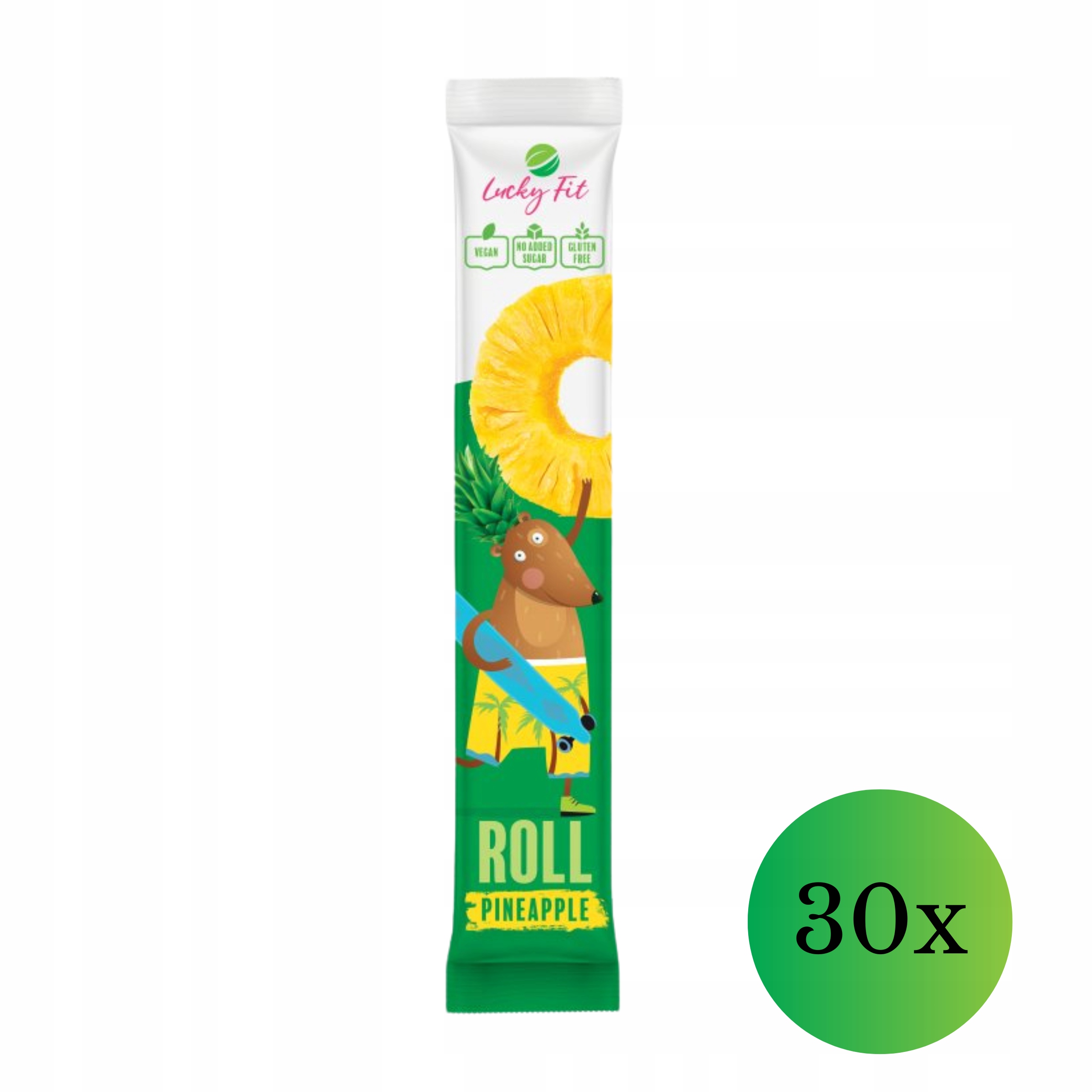 Levně LuckyFit ovocná 100 % ananasová rolka 27g 30 kusů v balení