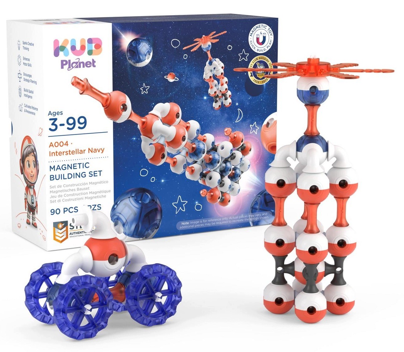 Kub Planet magnetyczne klocki konstrukcyjne 3D 90 el. 3 lata+