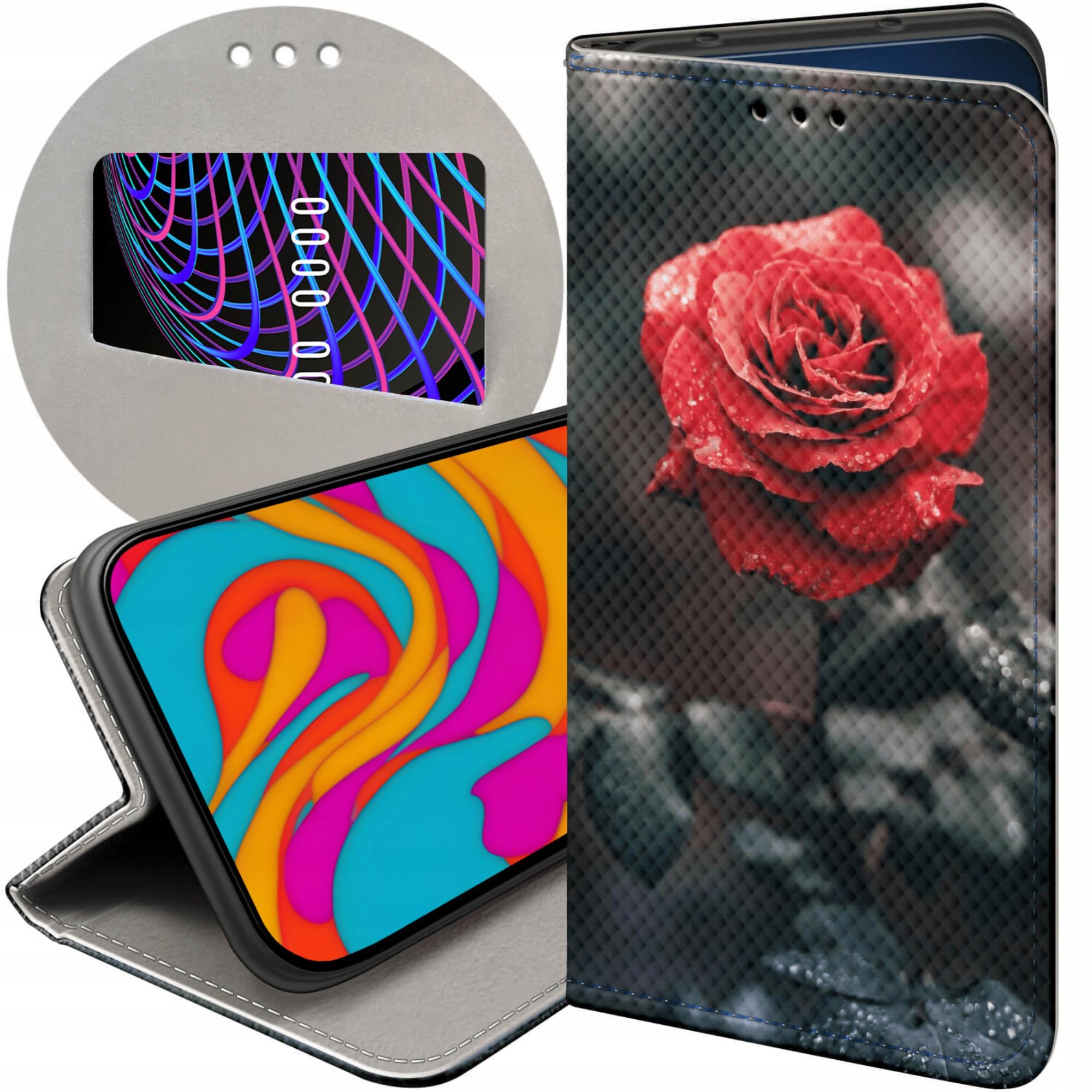 Etui Z Klapką Do Samsung Galaxy S24 Fe Róża Z Różą Rose Futerał Case