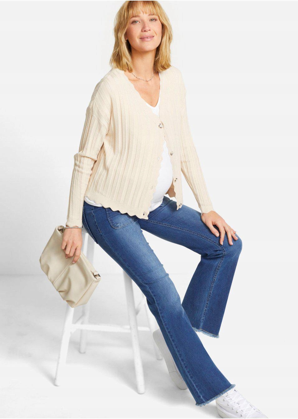 GRANATOWE JEANSY CIĄŻOWE Bonprix _VG 52 Rozmiar 52