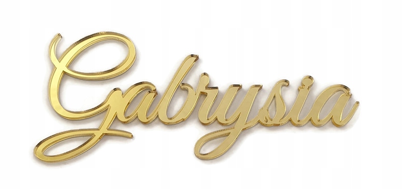 

Topper dekor na bok tortu z imieniem złoty lustro