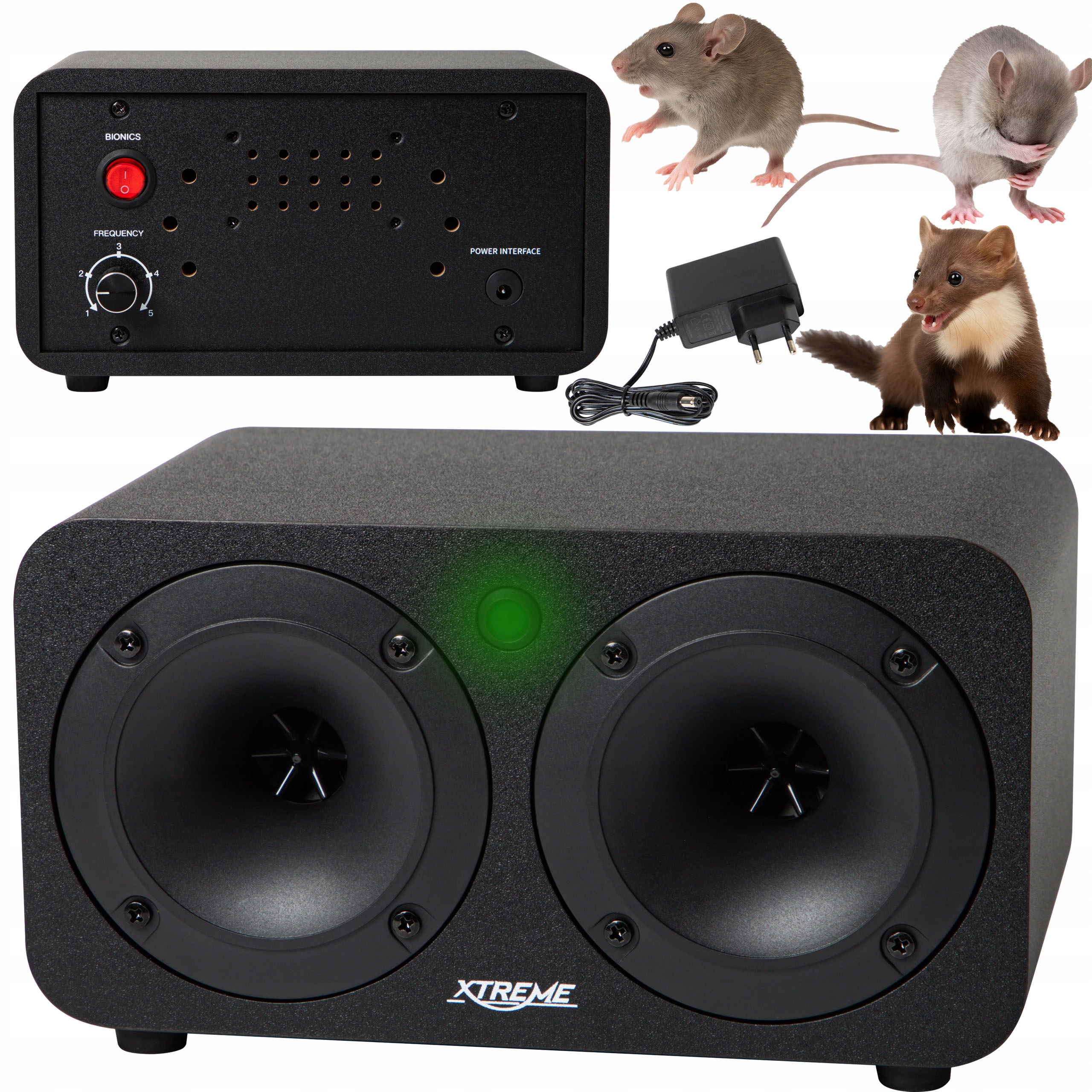 Ultradźwiękowy Odstraszacz Gryzoni Na Myszy Kuny Szczury Bioniczny Silny