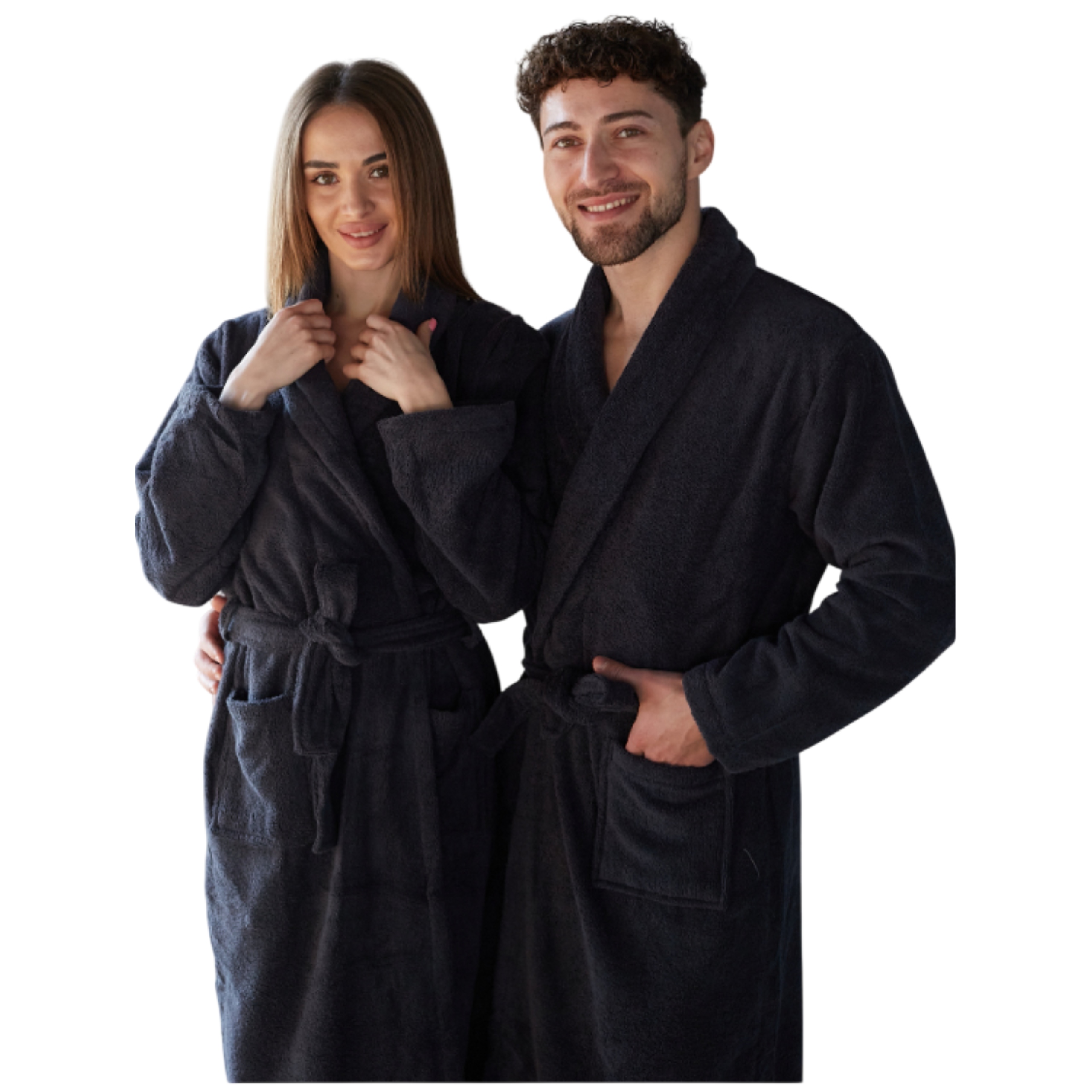 Unisex Froté Župan Do Kapes Župan 100% Bavlněný Antracit XL