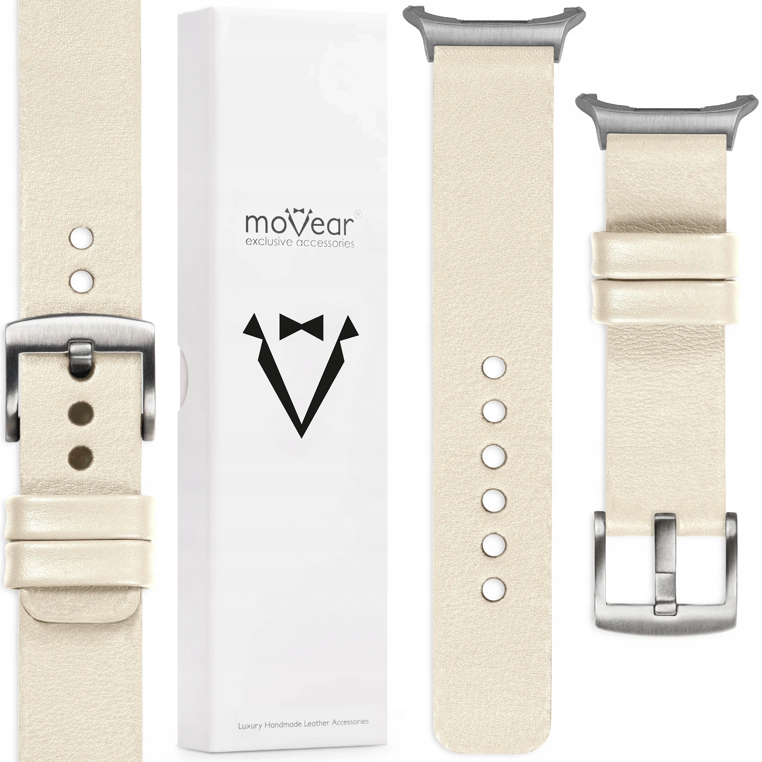 Kožený řemínek pro Samsung Galaxy Watch Ultra 22 mm béžový Movear